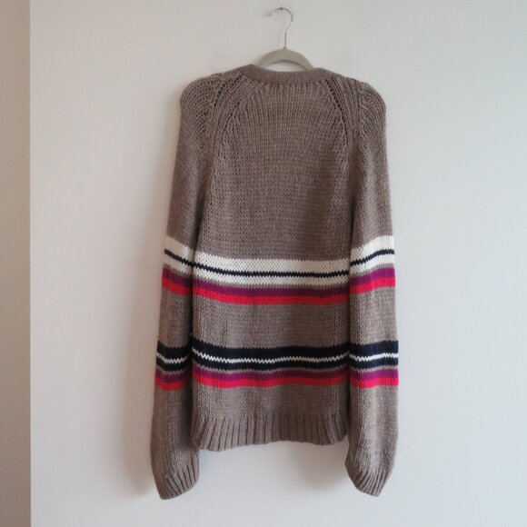 XIRENA Lander Striped Open Front Alpaca Blend Cardigan Bohemian Comfy - Size M - Picture 10 of 13
